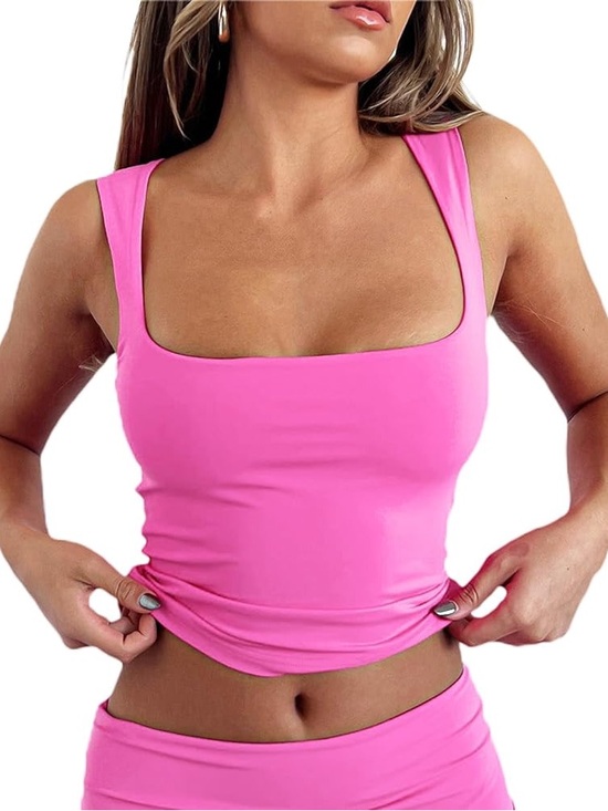Amazon Tops - (3 for 15) Pink Crop Top